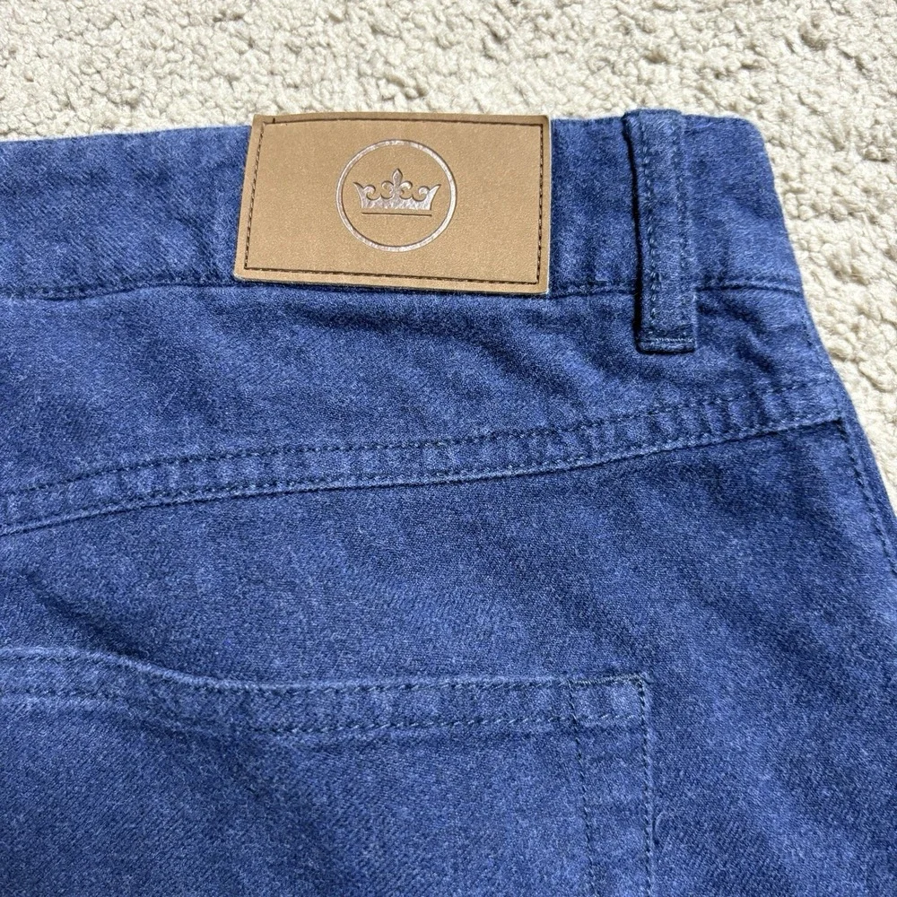 Peter Millar Flannel 5-Pocket Pants Men 35 FITS 36x29 Blue Stretch Cotton Golf